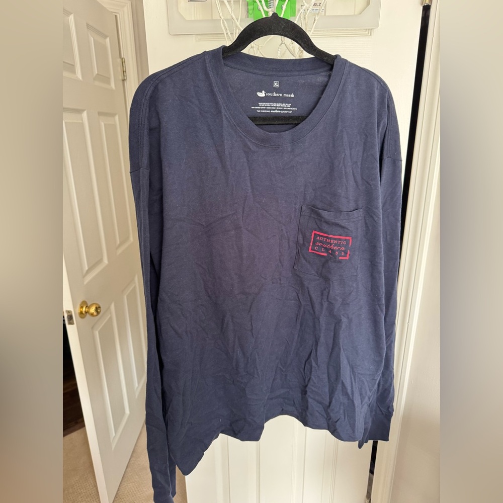 Mens Navy Southern Marsh Long sleeve T-shirt XL